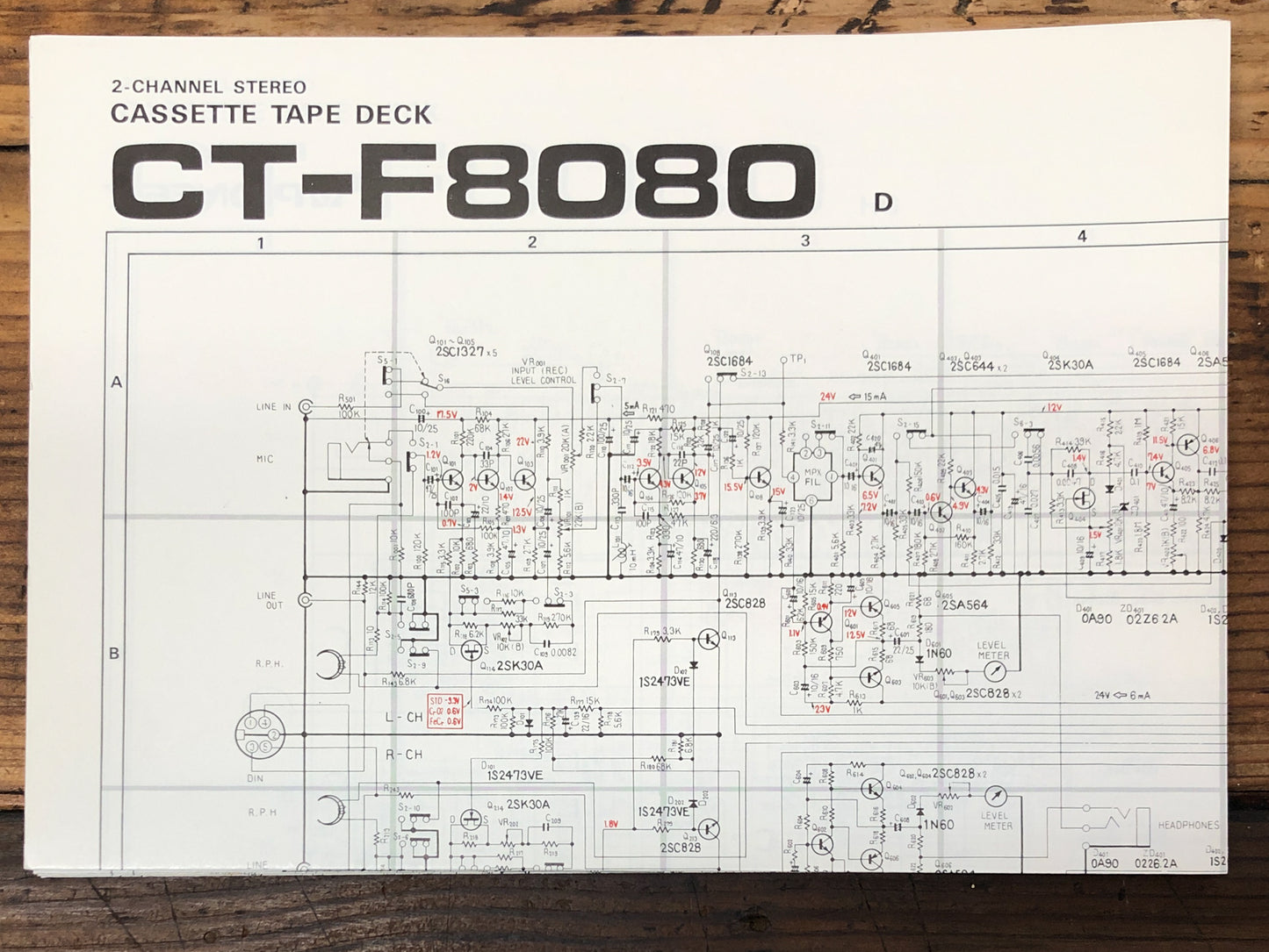 Pioneer CF-F8080 Cassette Foldout Service Manual *Original*