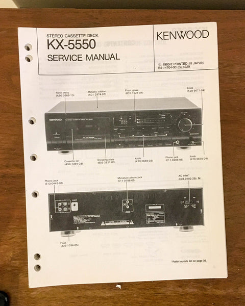 Kenwood KX-5550 CASSETTE DECK  Service Manual *Original*