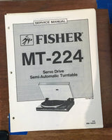 Fisher MT-224 Record Player / Turntable Service Manual *Original*