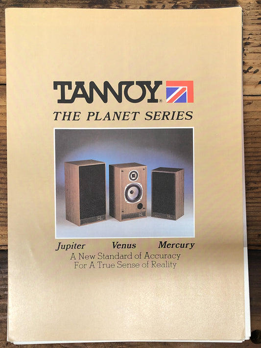 Tannoy Planet Series' Jupiter Venus Mercury Speaker Dealer Brochure *Orig*