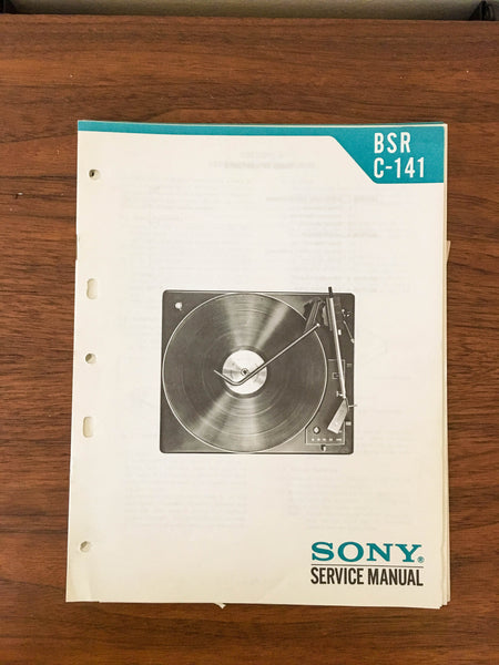 BSR / Sony C-141 C141 Record Player / Turntable Service Manual *Original* #1