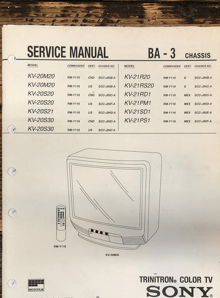 Sony KV-20M20 -20S21 -20S30 -21R20 -21SD1 TV  Service Manual *Original*