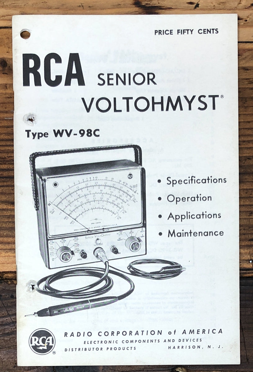 Voltmeter Owners / User Manual *Original* Vintage Audio Store