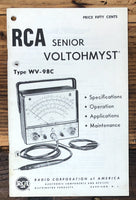 RCA WV-98C Voltmeter  Owners / User Manual *Original*