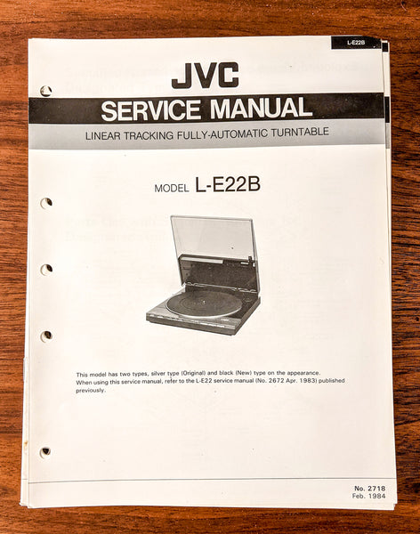JVC L-E22B Record Player / Turntable Service Manual *Original*
