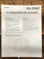 Sony SU-35A2 TV Stand  Owner / User Manual *Original*