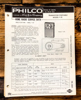 Philco Ford T-81 T81 Radio Service Manual *Original*