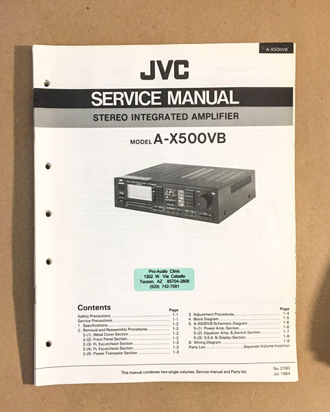 JVC A-X500 VB Amplifier  Service Manual *Original*