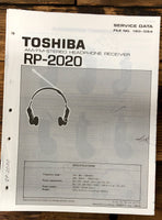 Toshiba RP-2020 Radio / Stereo  Service Manual *Original*