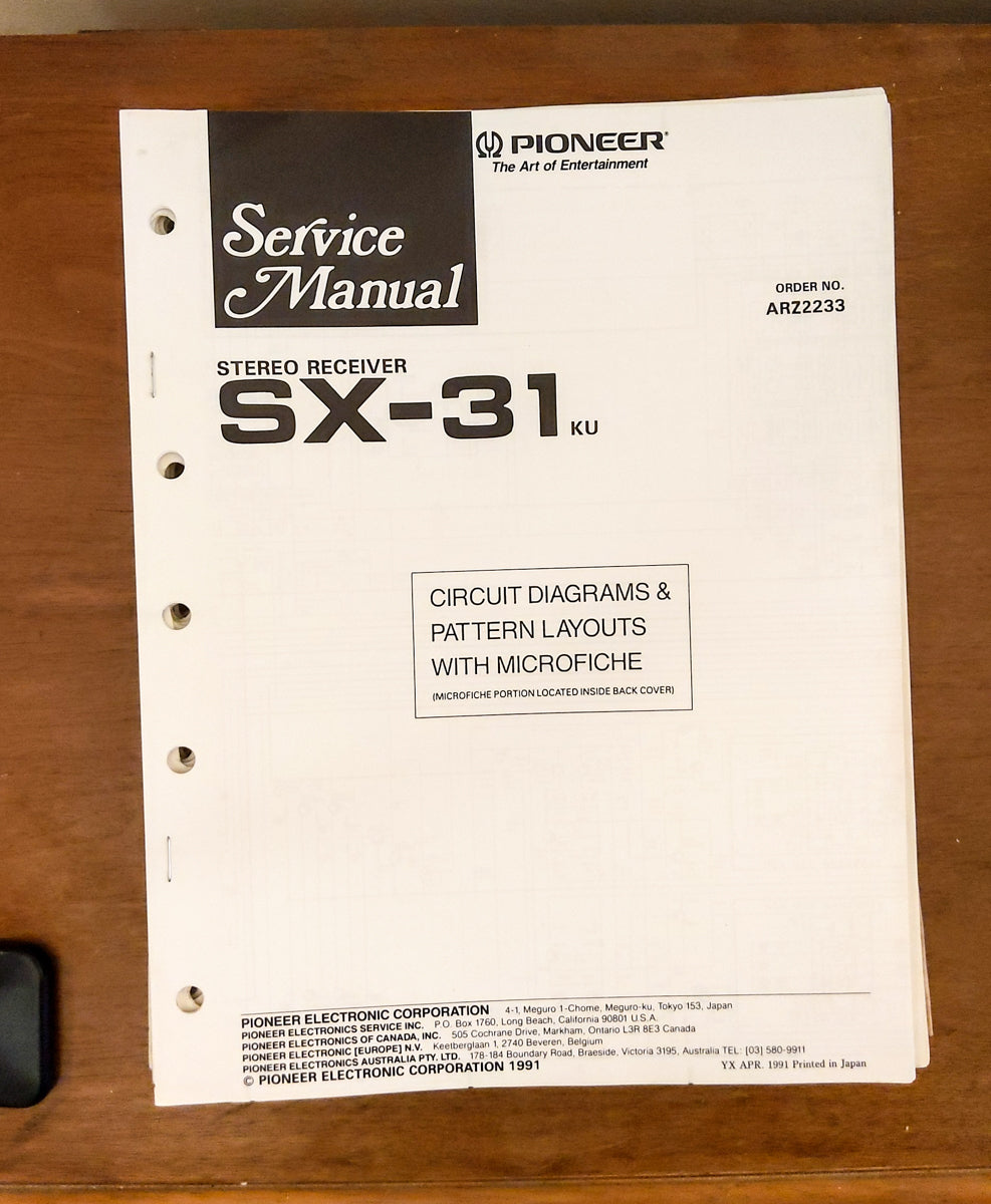Pioneer SX-31 Receiver Service Manual *Original*