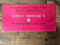 Weathers Compass Triphonic 75  Music Center 3 pg Foldout Dealer Brochure *Orig*