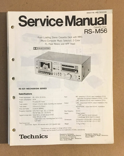 Technics / Panasonic RS-M56   Service Manual *Original*