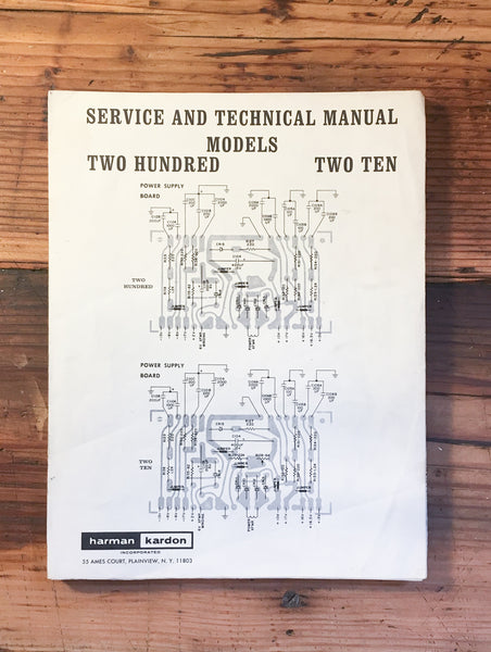 Harman Kardon HK Model 210 Receiver Service Manual *Original*