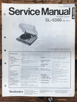 Technics SL-5350 Record Player / Turntable  Service Manual *Original*