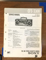 Sony CFS-3030 Radio Cassette Recorder / Boombox Service Manual *Original*