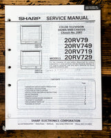 Sharp 20RV79 20RV749 20RV719 20RV729 TV / Television Service Manual *Original*