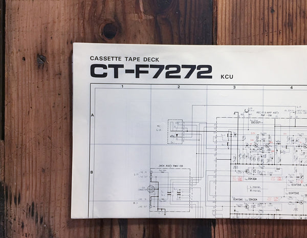 Pioneer CT-F7272 KCU Cassette Large Fold Out Schematic Sheet *Original*