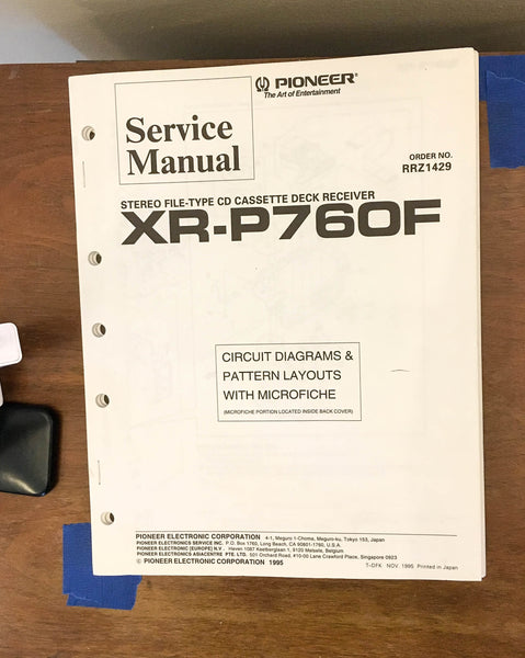 Pioneer XR-P760F Stereo System Service Manual *Original* #3