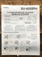 Sony SU-40XBR 8 TV Stand  Owner / User Manual *Original*