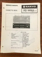 Sanyo RD W664 Cassette Deck Service Manual *Original*
