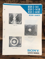Sony / BSR C-141 C-141R C-141R1 Turntable  Service Manual *Original*