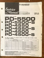 Pioneer PD-5500 PD-4550 PD-4500 -S CD Player Service Manual Notice *Original*