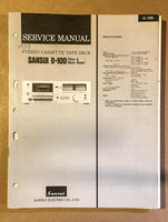 Sansui D-100 Cassette / Tape Player Service Manual *Original*