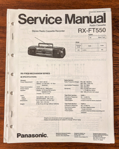 Panasonic RX-FT550 Radio Cassette Service Manual *Original*