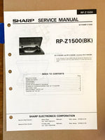 Sharp RP-Z1500 Turntable Record Player  Service Manual *Original*