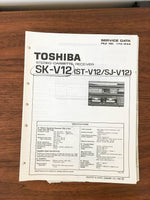 Toshiba SK-V12 ST-V12 SJ-V12 Receiver Service Manual *Original*