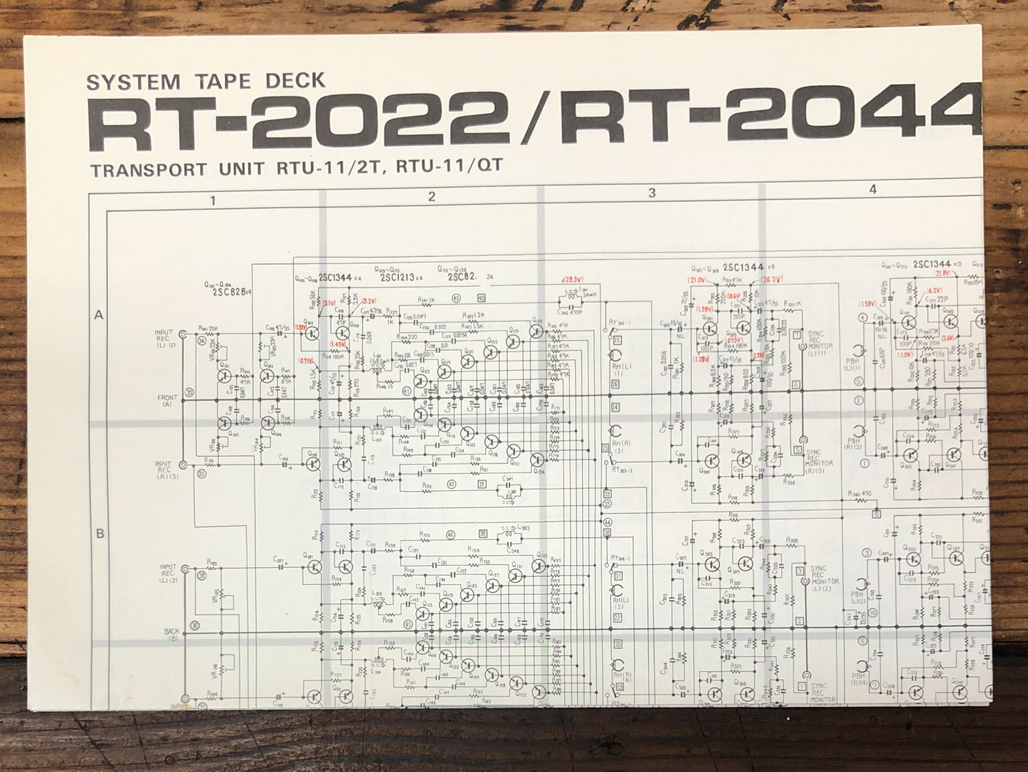 Pioneer RT-2022 RT-20RR Reel to Reel Foldout Service Manual *Original*