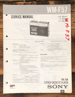 Sony WM-F57 Cassette Player  Service Manual *Original*