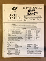 Sansui D-X111 D-X111R Cassette / Tape Player Service Manual *Original* #1
