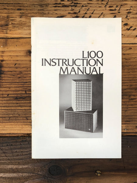 JBL L-100 / L100 Speaker  Owner / User Manual *Original*