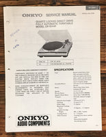 Onkyo CP-1044F Record Player / Turntable  Service Manual *Original*