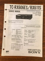 Sony TC-RX606ES TC-RX611S Cassette Service Manual *Original* #1