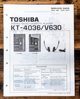 Toshiba KT-4036 KT-V630 Cassette Player Service Manual *Original*