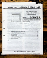 Sharp 20RV99 TV / Television Service Manual *Original*