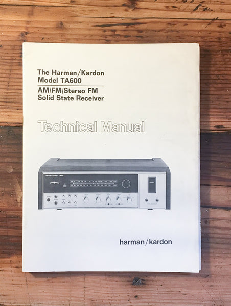 Harman Kardon HK TA600 TA-600 Receiver Service Manual *Original*