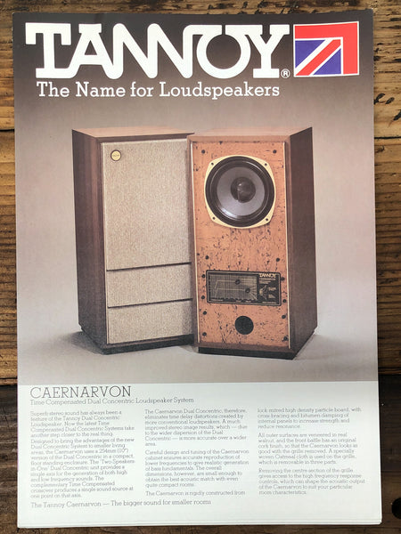 Tannoy Caernarvon Speaker Dealer Brochure  *Original*