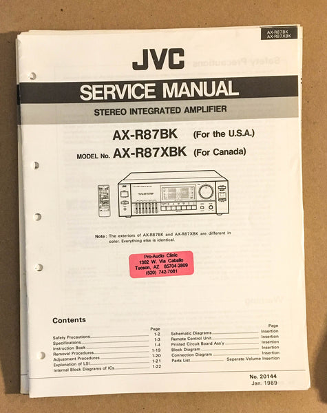 JVC AX-R87BK AX-R87XBK Amplifier  Service Manual *Original*