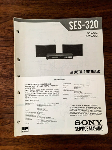 Sony SES-320 Controller Service Manual *Original*