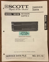 Scott MS100 REVISION STEREO  Service Manual *Original*