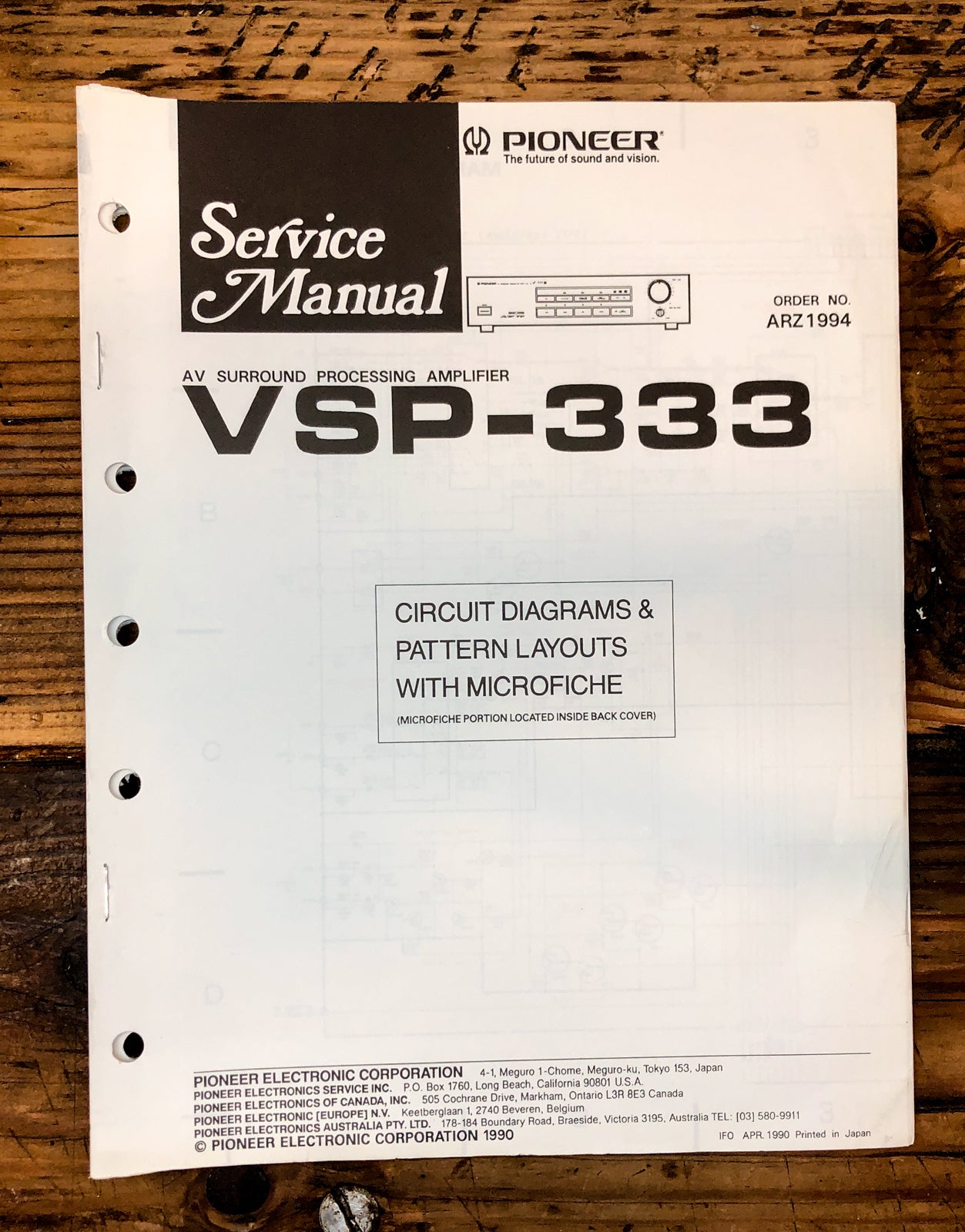 Pioneer VSP-333 Amplifier  Service Manual *Original*