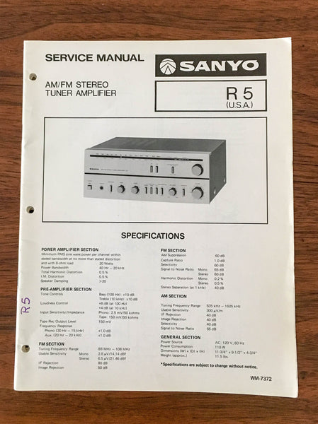 Sanyo R 5 / R5 TUNER AMPLIFIER Service Manual *Original*