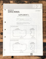 Sony FD-3A TV Supp. Service Manual *Original*