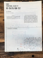 Sony KV-1947R TV  Large Fold Out Schematic *Original*