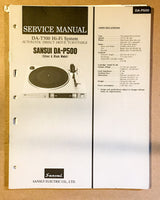 Sansui DA-P500 Record Player / Turntable Service Manual *Original*