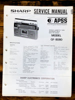 Sharp GF-8080 Radio / Boombox  Service Manual *Original*