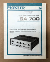 Pioneer SA-700 Stereo Amplifier Service Manual *Original* #1